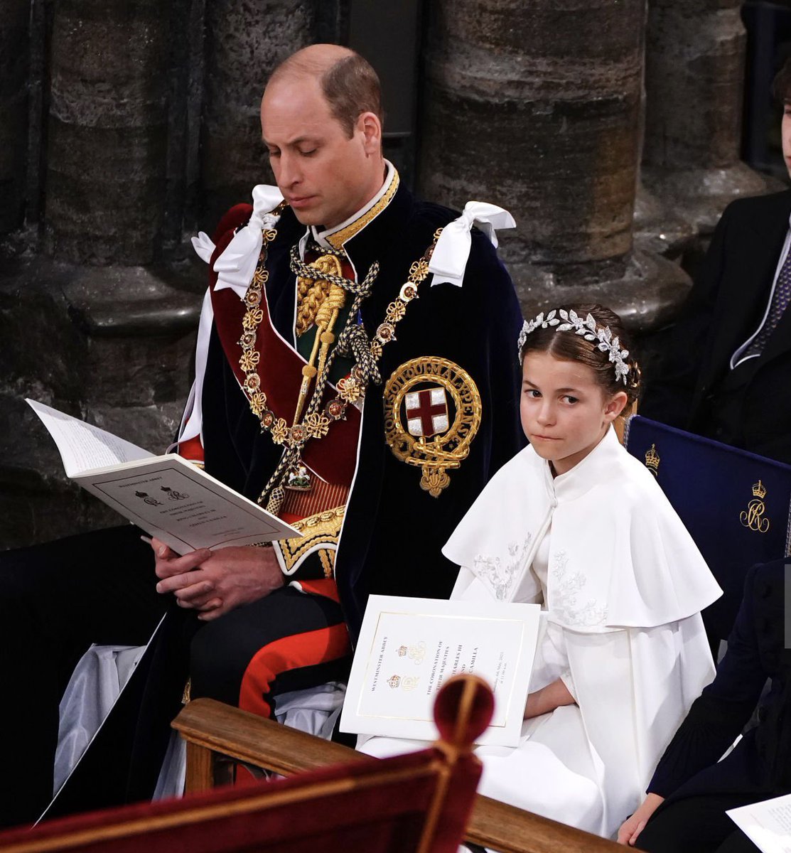 ♥️🇬🇧♥️ Princess Charlotte ♥️🇬🇧♥️

Our lovely little princess is also wearing Alexander McQueen.  Her dress &amp; cape are in ivory silk crepe with ivory satin stitch embroidery featuring rose, thistle, daffodil &amp; shamrock motifs. She, too, is wearing a Jess Collett x Alexander