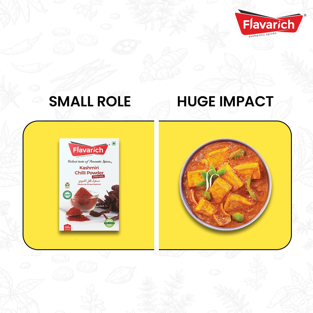soflavarich's tweet photo. Just a pinch of Flavarich Masala is enough to make a big impact in your dishes ✨
#SoFlavarich #Flavarich #Masale #Spices #IndianSpices #Masala #IndianMasala #FlavarichMasale #FlavarichSpices #AromaticSpices #SmallRoleHugeImpact #SmallRole #HugeImpact #SmallRoleBigImpact https://t.co/Xds7Zv0rTv