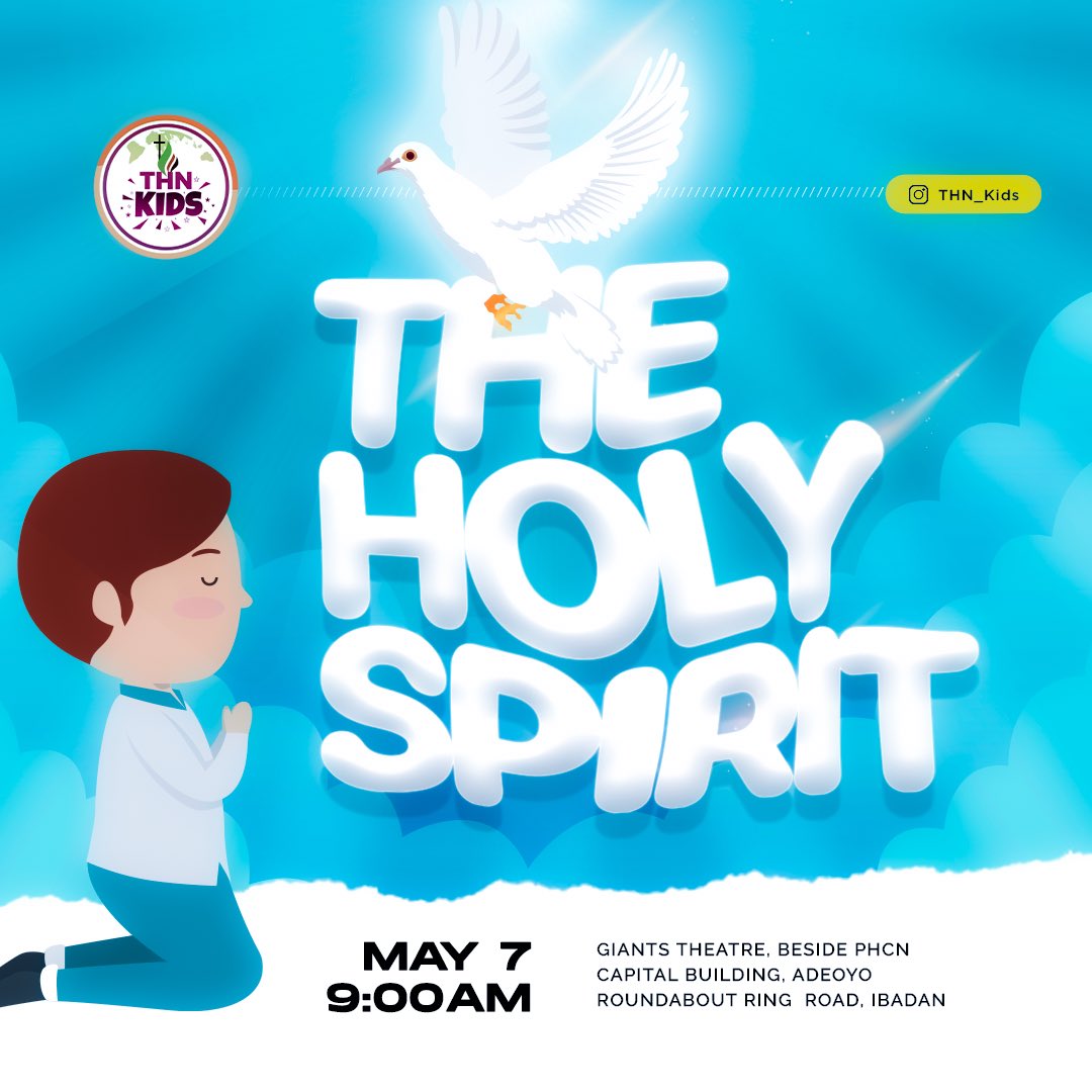 OluyenTomiwa's tweet photo. He Has A Personality Just Like A Human Person And He Is The Angel of God’s Presence 

Join Us Tomorrow At The Giants Kids Sunday Experience at 9am (GMT) As We Learn About The Holyspirit #THNkids #KidsExperience

Welcome Ages 1 - 12 | In Person

Venue: Giants Theatre https://t.co/YVlu90PAGh