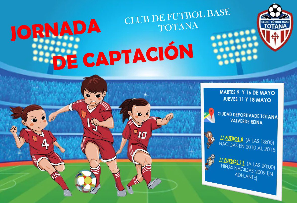 ClubFBTotana's tweet photo. 🚨JORNADA DE CAPTACIÓN FÉMINAS🚨 

📢 ¿Dispuesto a vivir una temporada llena de emociones? 💓 ¿Preparado para embárcate al #SeguimosCreciendo, crecer y aprender del fútbol en una gran familia? ⚽

¡Porque ahora te toca a ti! ¡Te estamos buscando! 👆🏼

#ClubFBTotana https://t.co/nDba2J8Zao