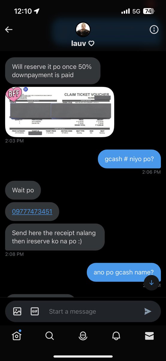 jakebubby's tweet image. ‼️SCAMMER ALERT‼️

please do not transact with @mary_janeex 

nagbebenta siya ng red velvet and lauv vip concert tickets, papakita niya yung voucher then hihingan ka ng dp strictly half only then after niya makuha yung dp niyo, hindi ka na rereplyan at susulputan sa meetup ++
