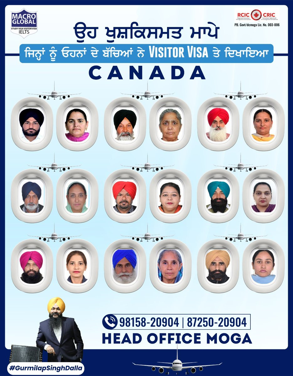 gurmilap27's tweet photo. ਇਹ ਨੇ ਕੁੱਝ ਮਾਪੇ ਜਿਹਨਾਂ ਨੂੰ 𝐌𝐚𝐜𝐫𝐨 𝐆𝐥𝐨𝐛𝐚𝐥 ਨੇ ਕੈਨੇਡਾ ਪੜਾਈ ਕਰਦੇ ਉਹਨਾਂ ਦੇ ਧੀਆਂ-ਪੁੱਤਾਂ ਨੂੰ ਮਿਲਣ ਜਾਣ ਲਈ 𝐕𝐢𝐬𝐢𝐭𝐨𝐫 𝐕𝐢𝐬𝐚 ਲੈ ਕੇ ਦਿੱਤਾ !🌟
.
.
.
#GurmilapSinghDalla #MacroGlobal #Canada #CanadaSuccess #SuccessStory #CanadaVisitorVisa #CanadaVisaGranted #VisaSuccess https://t.co/AbOHUTUYvP