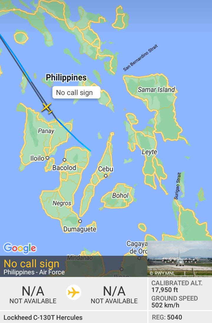 Oceanworldfree's tweet image. 🇵🇭PHI Air Force 5040 #758659
flying over #panay island &amp;amp; overseeing #chokepoints of waterways

Lockheed C-130T Hercules