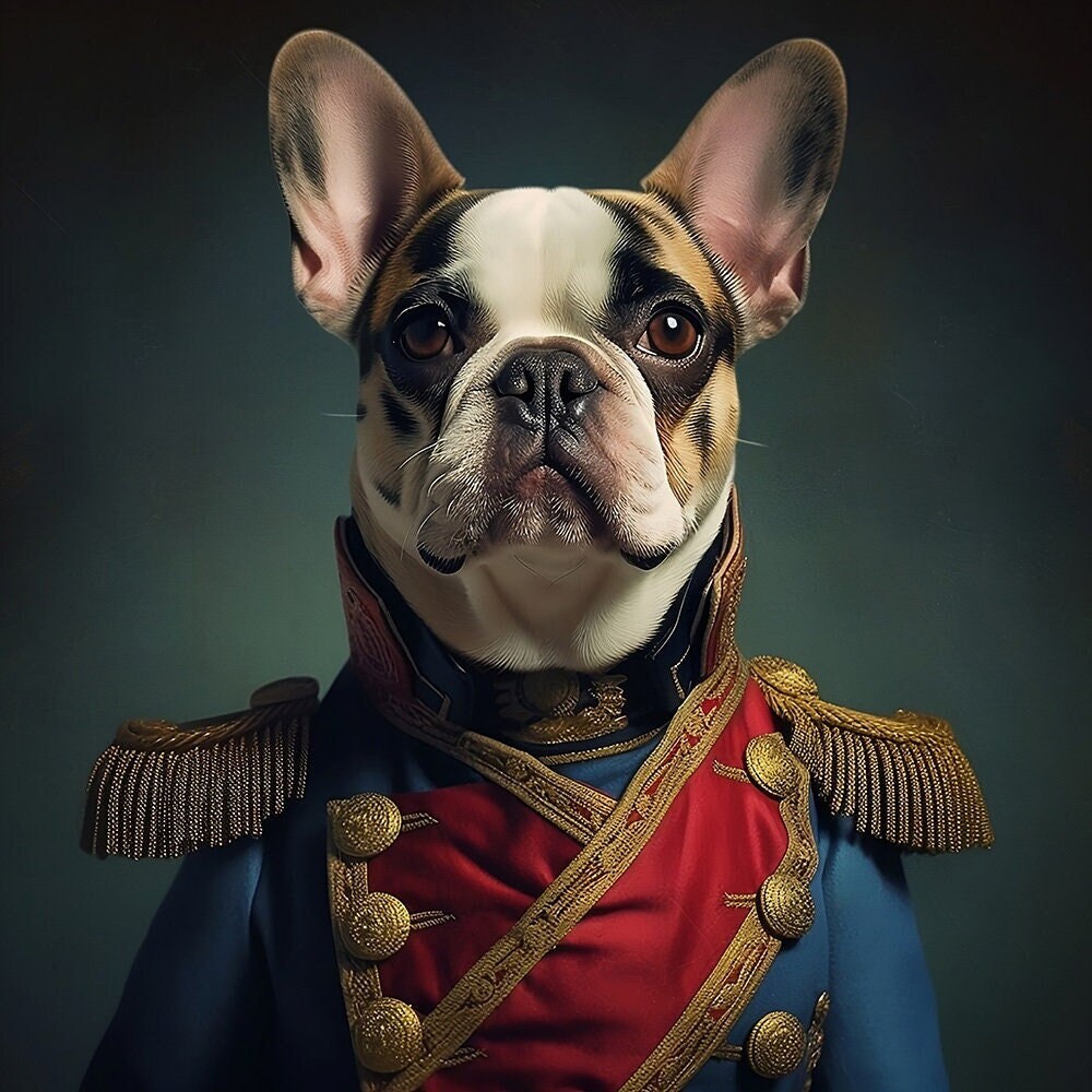 quadrivari's tweet photo. Gentleman bulldog Vintage Portrait, Victorian dog Wearing napoleon suit Painting, Dark Gallery Wall, Fantasy Whimsical pet Animal wall art https://t.co/rrLzcO4o4v #blue #housewarming #gold #unframed #kids #bohemianeclectic #animal #animalportrait #darknouveaudrawing https://t.co/YyDuMI4tNR