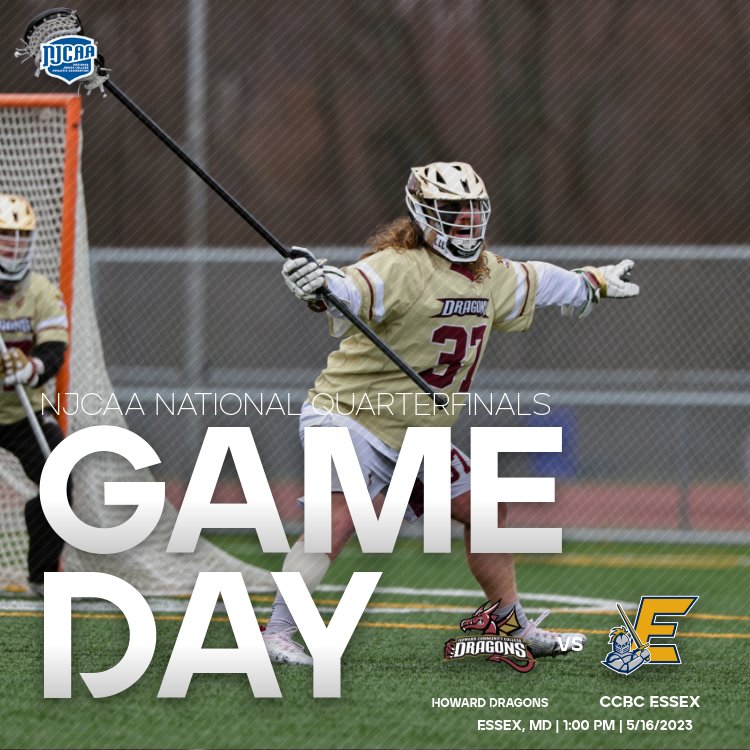 howardccdragons's tweet photo. MLAX: The #5 ranked Dragons travel to the campus of CCBC Essex for the NJCAA national tournament quarterfinals against the #4 ranked Knights.

Watch live at: https://t.co/RdJrozK0LL https://t.co/vFJL0pjbyh