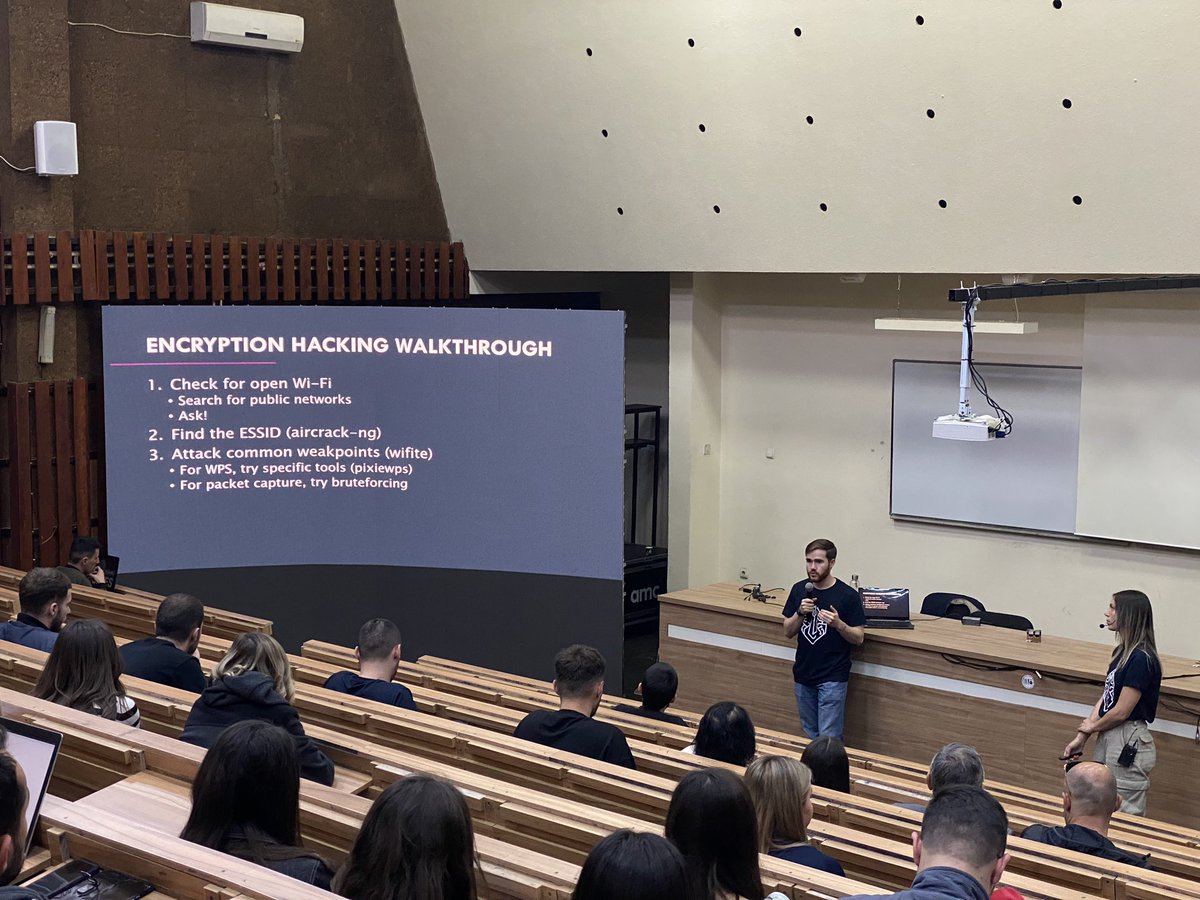 Megi and Ryan are talking about The Dark Side of Wireless Networks: Intro to Wi-Fi Hacking, where they're showing different Wi-Fi hacking and their research!