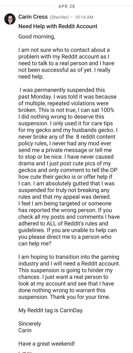 CuteLibrarianX1's tweet image. @Reddit I really need some help. I am getting frustrated because I am unable to connect with a real person. Can a #Reddit employee please DM?