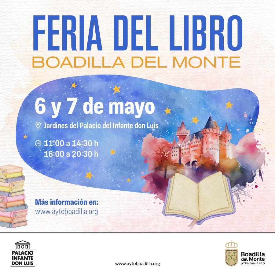 Seguimos de ferias por toda España 🙃. Os esperamos el 6 y 7 de mayo en la Feria del libro de Boadilla del Monte.
#BoadilladelMonte #FeriadelLibro
#eventos