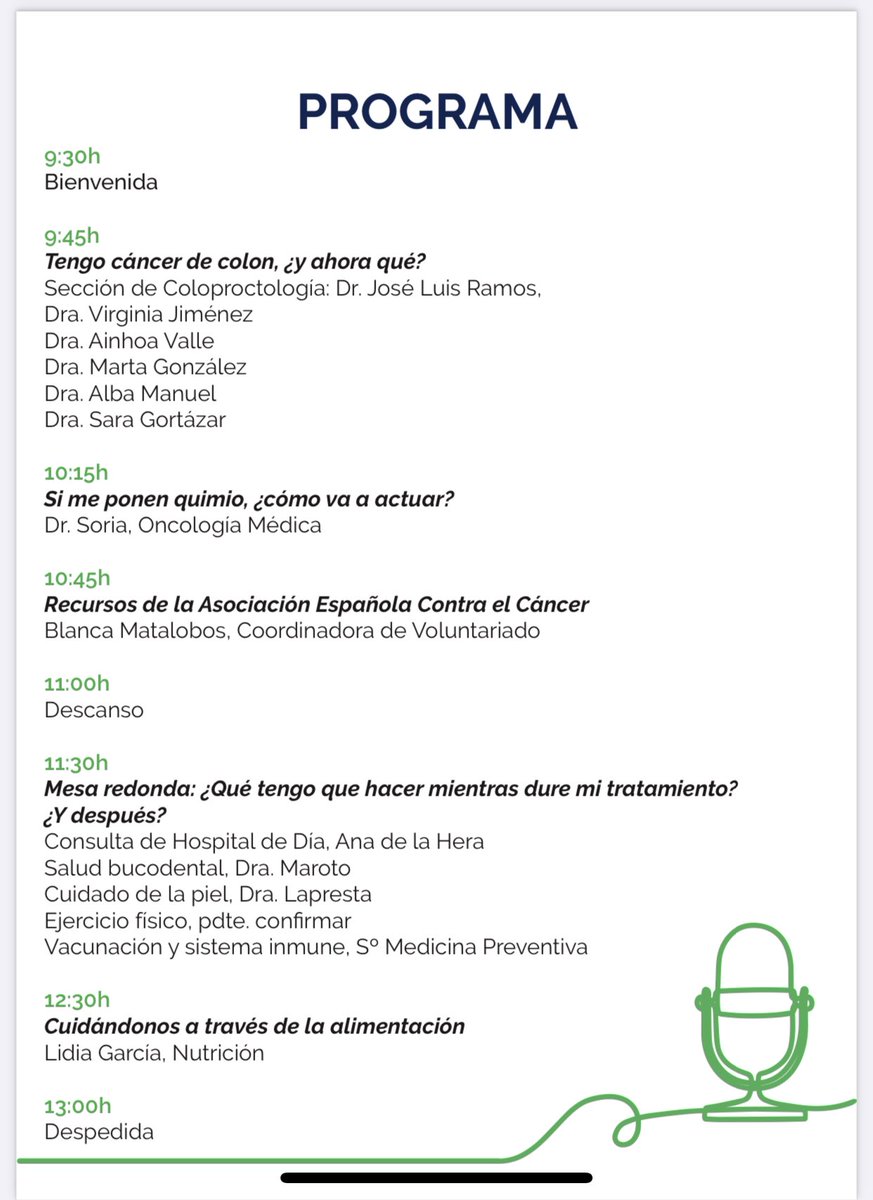 “Conviviendo con cáncer colorrectal” 5 de Junio en el Aula Magna del #HospitaldeGetafe Jornada para paciente y familiares. #cancercolon #cancerrecto #coloncancer #rectalcancer @ContraCancerEs @AlianzaColon @europacolon_es