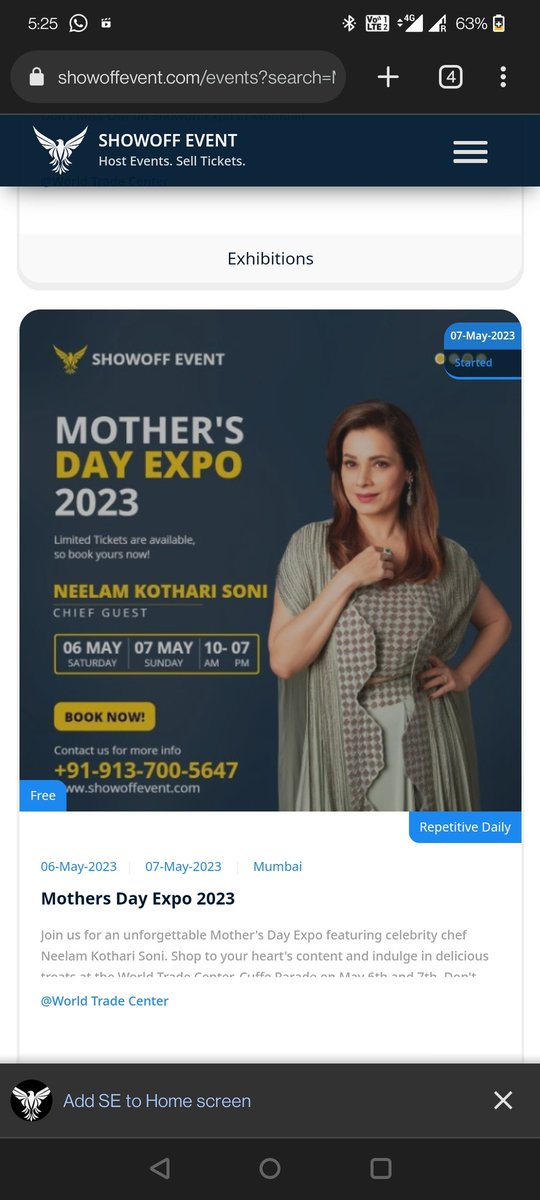 dhuparashish's tweet image. @WTCMumbaiIndia Exhibitors are feeling cheated by showoffevent.com (6/7th May) as there are no footfalls since morning. No one from Showoffevents responding to calls. Chief guest @neelamkothari, please help in getting the hard earned money of exhibitors back.