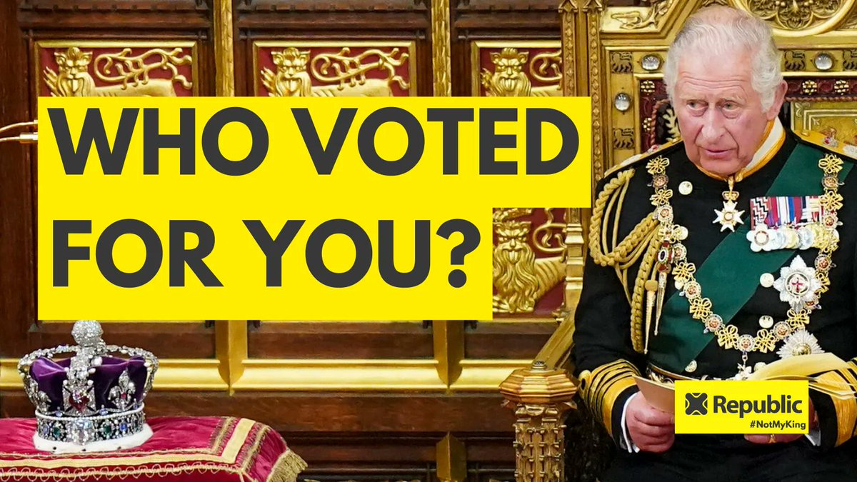 RepublicStaff's tweet photo. Who voted for you? #NotMyKing #AbolishTheMonarchy https://t.co/tgXJfCbVhx