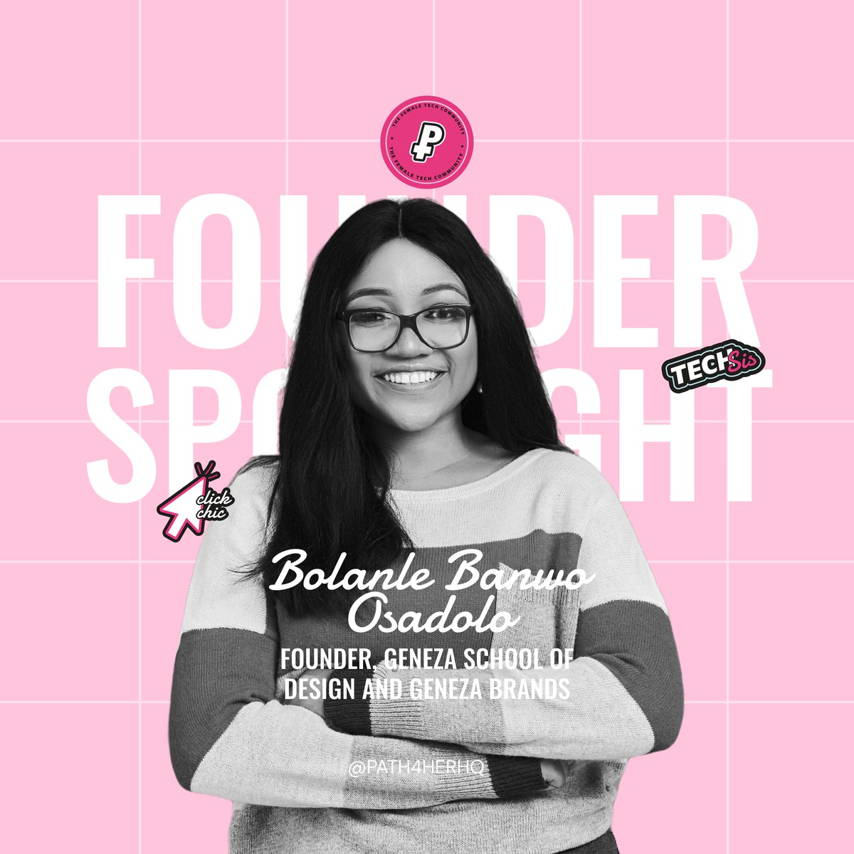 FOUNDER'S SPOTLIGHT

 @BolanleBanwo is a Brand Identity designer/design advocate and the Founder of Geneza School of Design @genezaschool from Lagos, Nigeria. 

#womenintech #TDF2023 #design #womenindesign #nocode