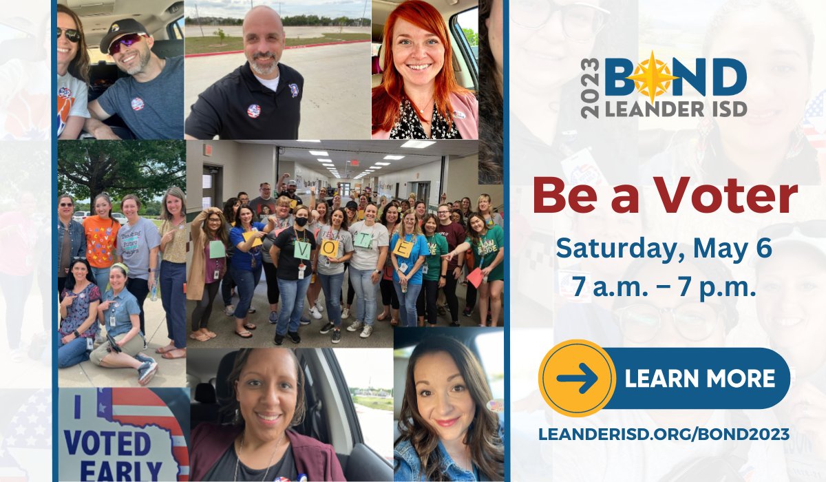 Today is your last chance to be a voter!

Williamson and Travis County polling locations are open from 7 a.m. until 7 p.m. Saturday, May 6.

Travis County Voting Info: bit.ly/42oJ7CX
Williamson County Voting Info: bit.ly/3nfoeuY