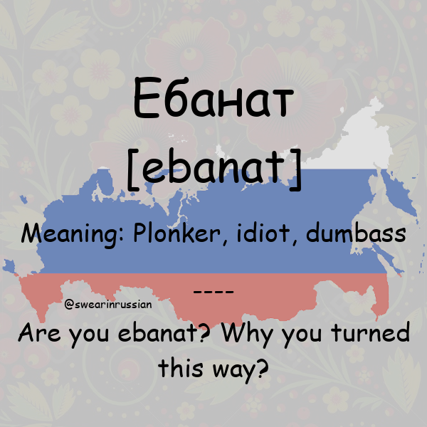 swearinrussian's tweet photo. Plonker, idiot, dumbass #Ебанат #swearinrussian #russian #rt https://t.co/LEPEijix0s