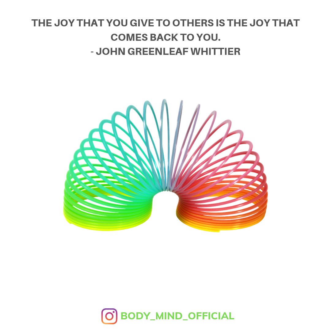 The joy that you give to others is the joy that comes back to you. - John Greenleaf Whittier

#quote #quoteoftheday #saturdayquotes #johngreenleafwhittier #JOY #bodyandmind #bodymindofficial #Twitter