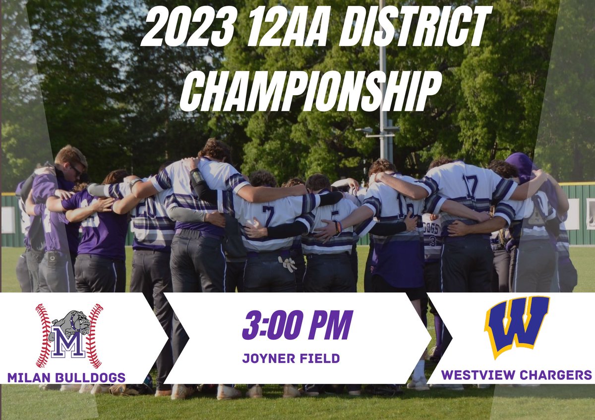 mhsdawgbaseball's tweet photo. One year later, same 🏆 championship match-up.
Come out this afternoon Dawg fans as the Bulldogs ⚾️ square off with Westview once again. This time, a little gold is on the line.
3:00 first pitch today at Joyner Field!
#faMily
#HEAT 🔥
#weplayformay https://t.co/EzNPmmPrFy