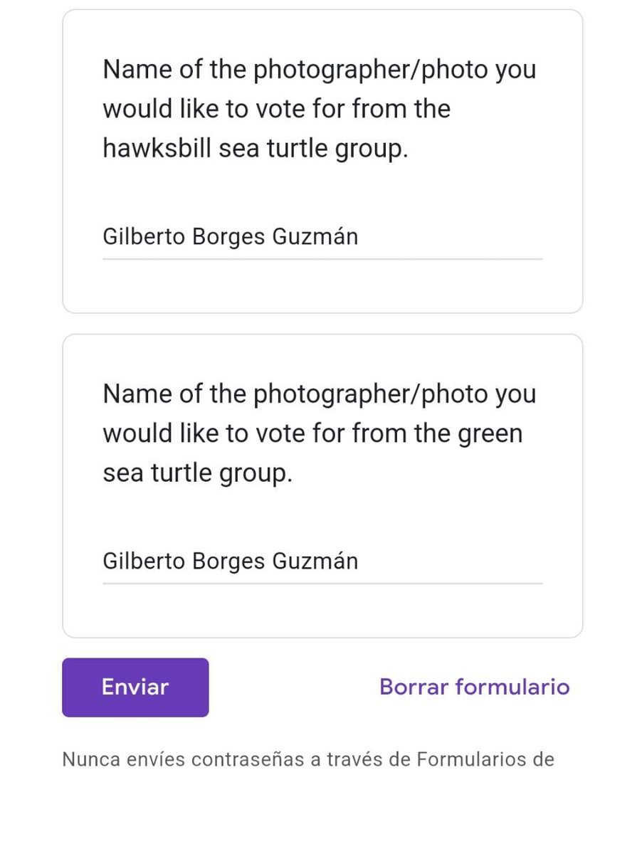 Gilbert_Borges9's tweet photo. Último día para votar! Estoy concursando con 5 fotos de 5 especies de tortugas marinas, me pueden ayudar votando con mi nombre completo, por las especies olive ridley, loggerhead, leatherback, hawkbill y green turtle, como salen en las imágenes, gracias
 https://t.co/SyCPumoqR6 https://t.co/DtQW4zUakI