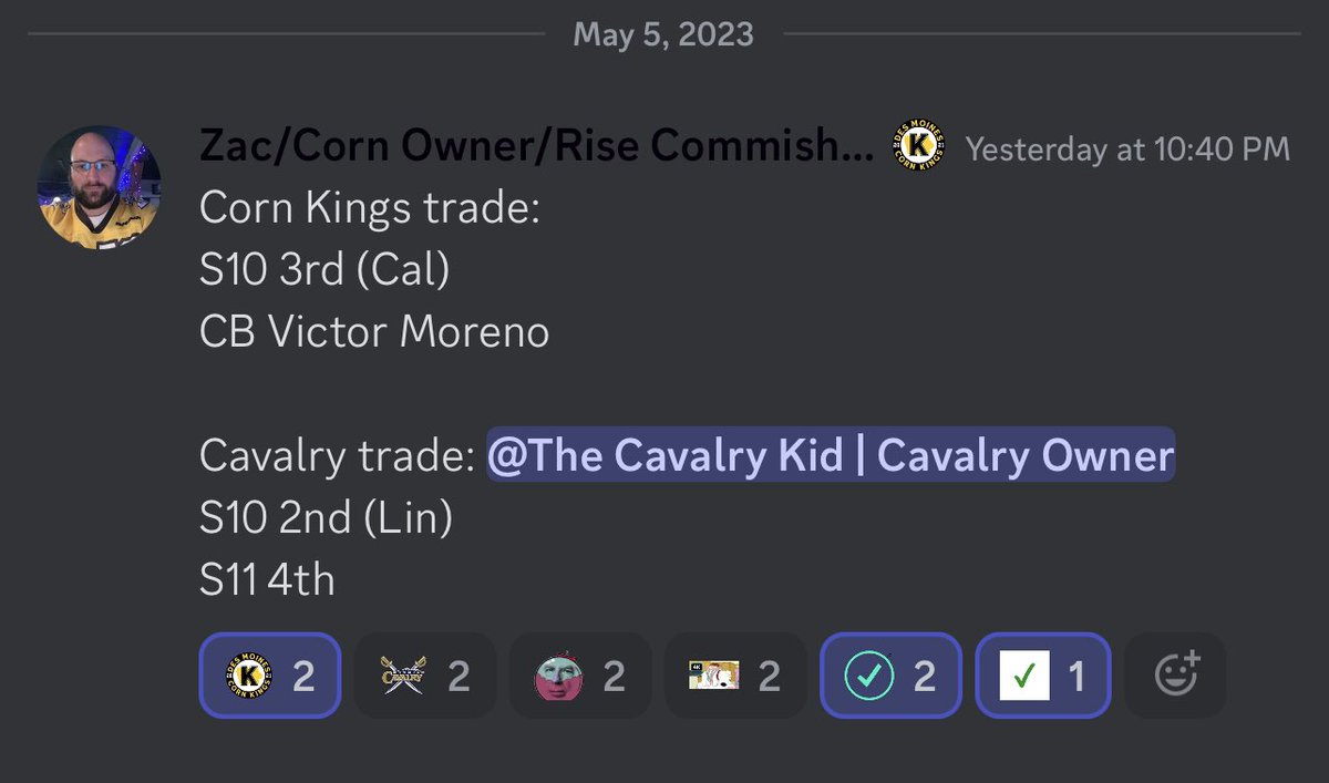 This is just the last 4 moves of the offseason for our retooling. We feel like these moves will help the team in the long run. We went younger with most of these moves! #cornstalk <a href="/WFASim/">World Football Alliance</a>