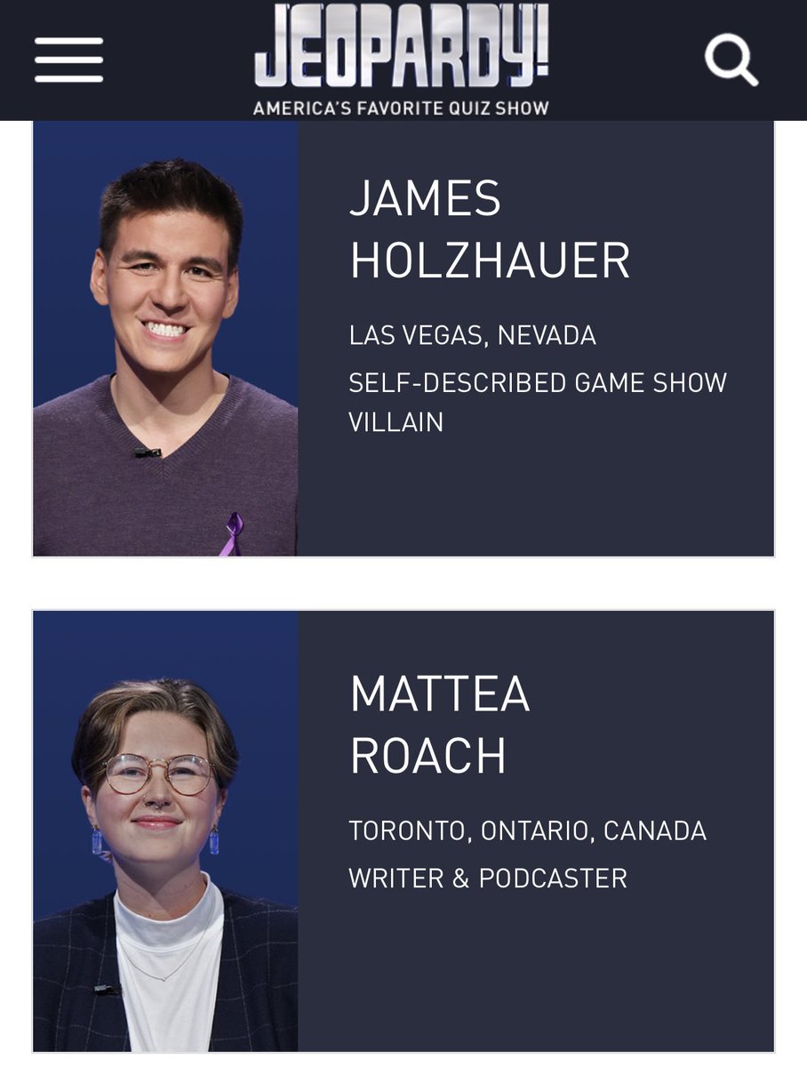 James_Holzhauer's tweet photo. #JeopardyMasters is just letting contestants make up fake professions

who has ever made money from podcasting https://t.co/mbQ4n1F8Br