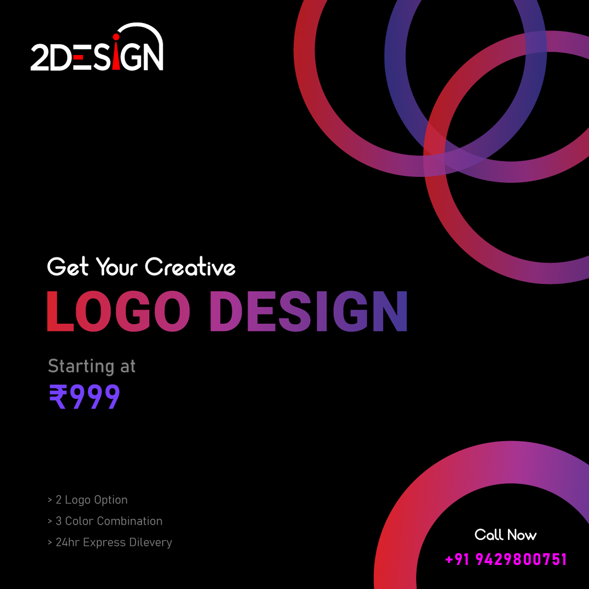 Get Your Creative Logo Design. #2design #bannerdesign #logodesignersclub #appdevelopment #webdesign #logo #logodesigner #festivalpost #festival #posterdesign #brochuredesign #businesscarddesign #business #appdesign #marketing #socialmediamarketing #applicationdevelopment