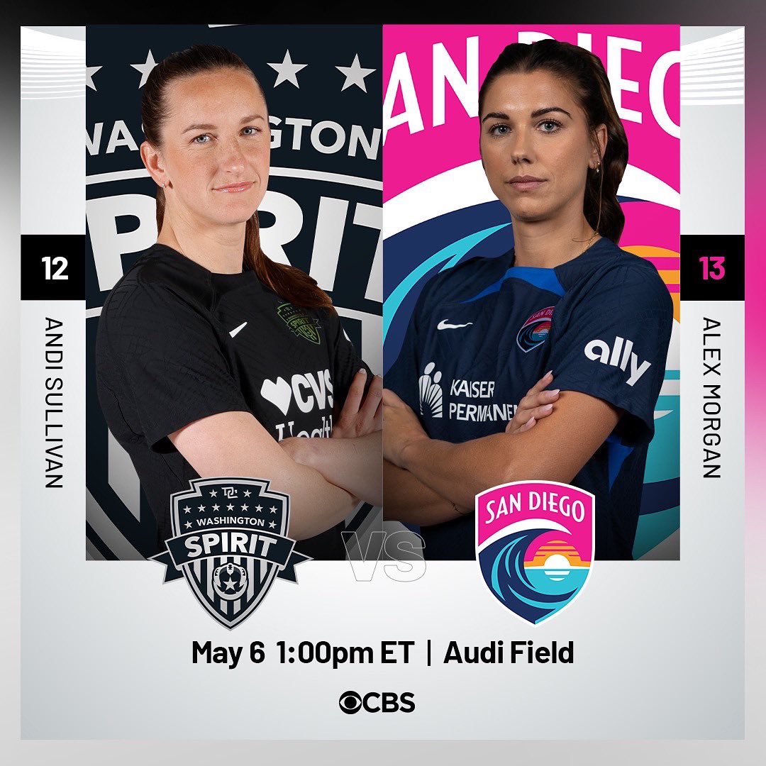 Saturday footy on @CBS!
Saturday footy on @CBS!
Saturday footy on @CBS!

🏠 @WashSpirit 
🆚 @sandiegowavefc 
📅 Sat, May 6
⏰ 1 PM ET
📺 CBS 
#WePlayHere