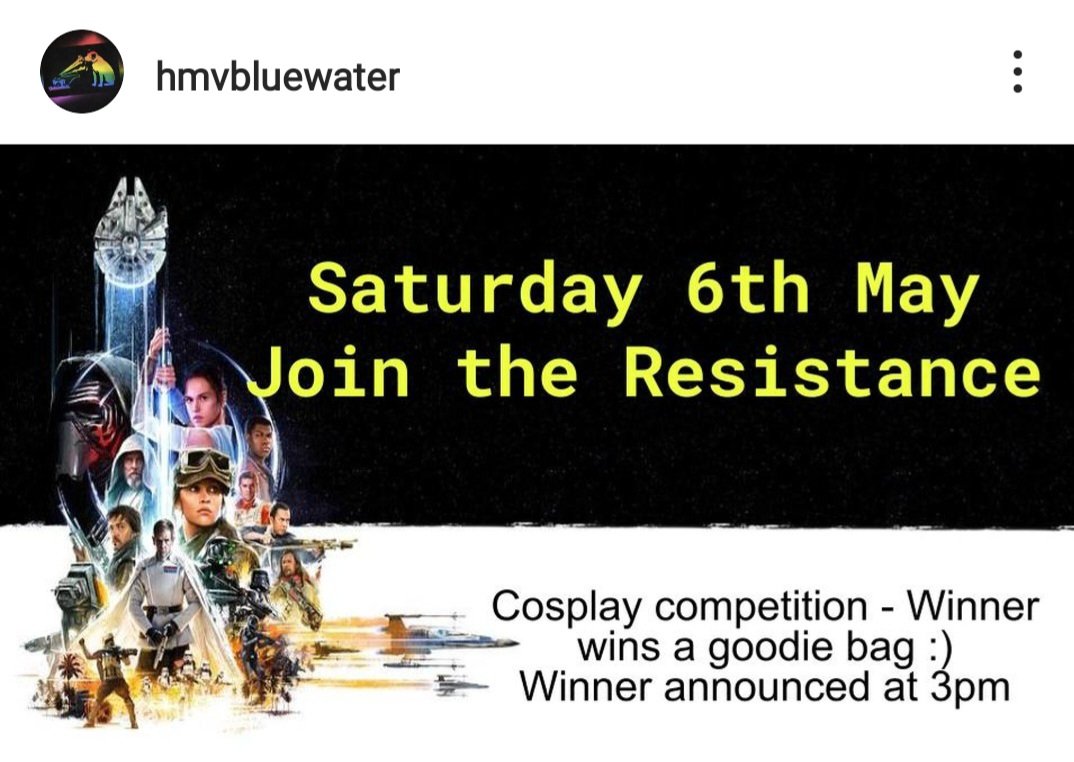 Join the Resistance today. Come see us from 2pm today, winner will be announced at 3pm.