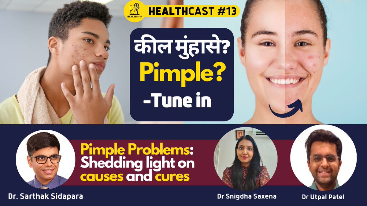 HealthCastYT's tweet photo. In  healthcast #13, we'll explore the causes of acne, debunk myths about its treatment, and provide practical advice on how to prevent and treat pimples. Join us to learn how to achieve healthy skin. https://t.co/BXhn0p4NfT https://t.co/rQklGMFWVJ
