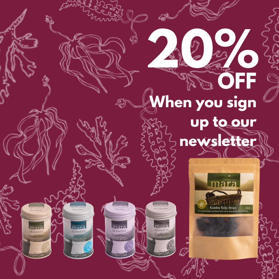 maraseaweed's tweet photo. Sign up to our newsletter to receive recipe inspo, health tips, and amazing offers on our products. You don't want to miss out!

Plus, get 20% off your first order 🌊

https://t.co/LyTeqN15KC

#maraseaweed #seaweed https://t.co/kBKLq9L45e