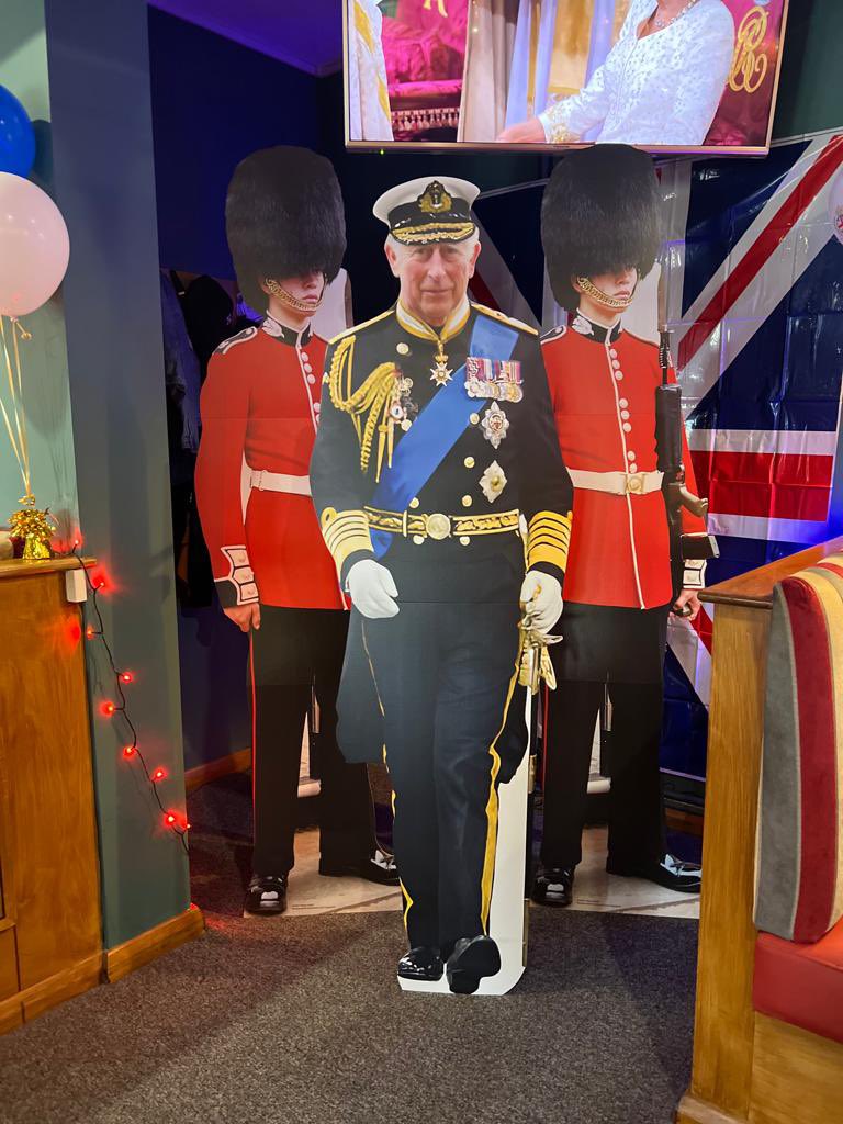 IrcaToday's tweet photo. We’re all set up to Celebrate the Coronation of King Charles III here at the Community Centre. Join us today and tomorrow indoors for food, drink, children’s face painting and play inflatables plus karaoke this evening from 6pm-9pm and Blackstar from 4pm tomorrow! https://t.co/ShzyBAm5Gc