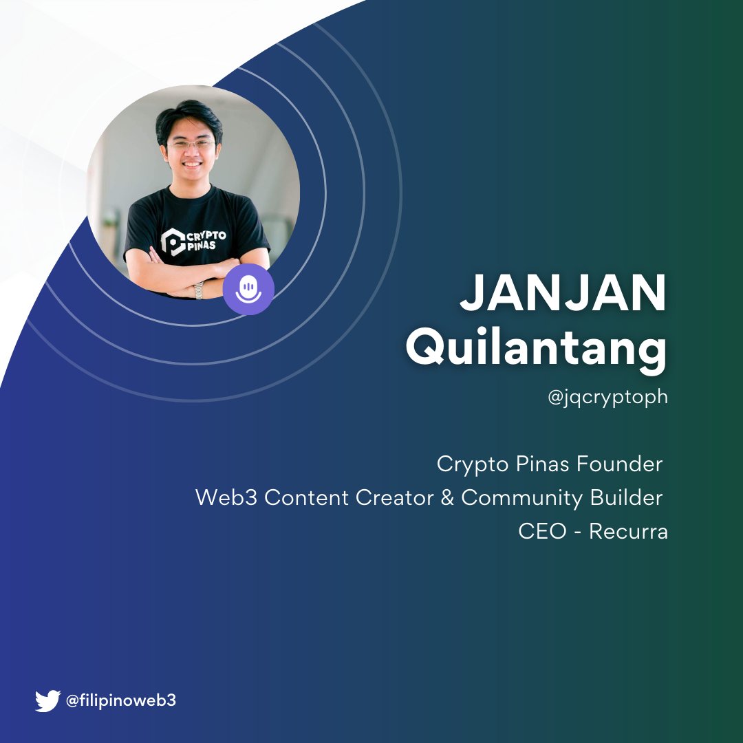 filipinoweb3's tweet photo. ๐ฃ MEET THE SPEAKERS!
๐ @jqcryptoph
๐ Founder of @cryptopinascp & Recurra. A Content Creator on various social media. Creating content on educating Filipinos about blockchain technology.
๐Set reminder here: https://t.co/FUfxp0iLg0
#FilipinoWeb3 #WorkingInWeb3 #Web3 https://t.co/JbWyY1i7or
