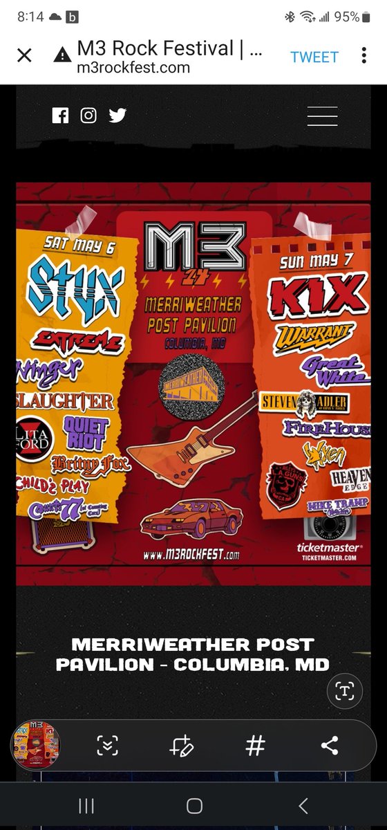 @M3RockFestival going to be an awesome weekend. Perfect weather #m3festival #m3fest #m3 #80s #m3rockfest