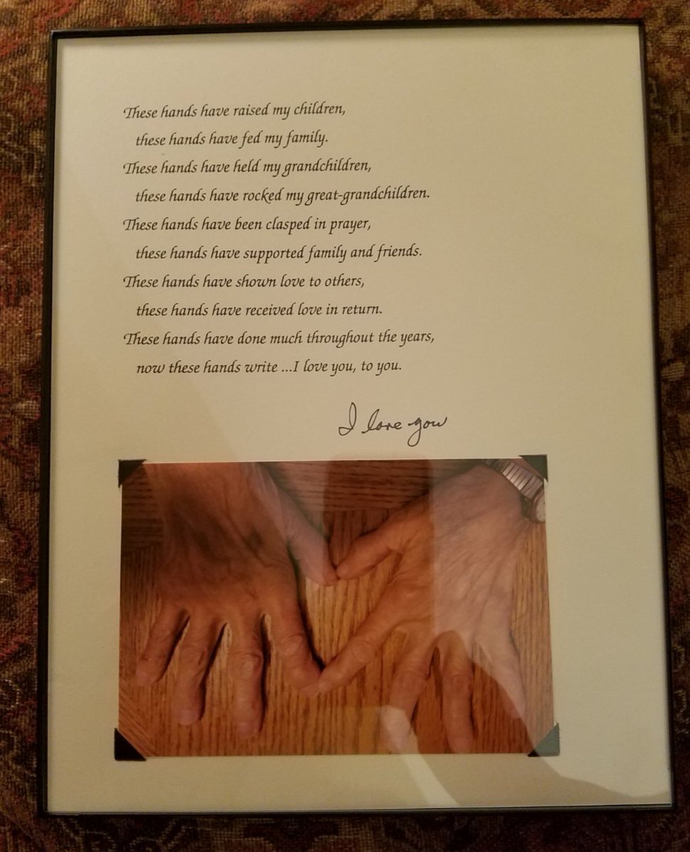LLoehman's tweet photo. @vincentdonofrio So sorry for your loss. We lost our mother almost 1 year ago. I think of her every day and remind myself how lucky I was to have her. She raised 5 children on her own... strongest woman I've ever met. I wrote this and gave it to my family members. #HerHands https://t.co/T92vS1LTqH