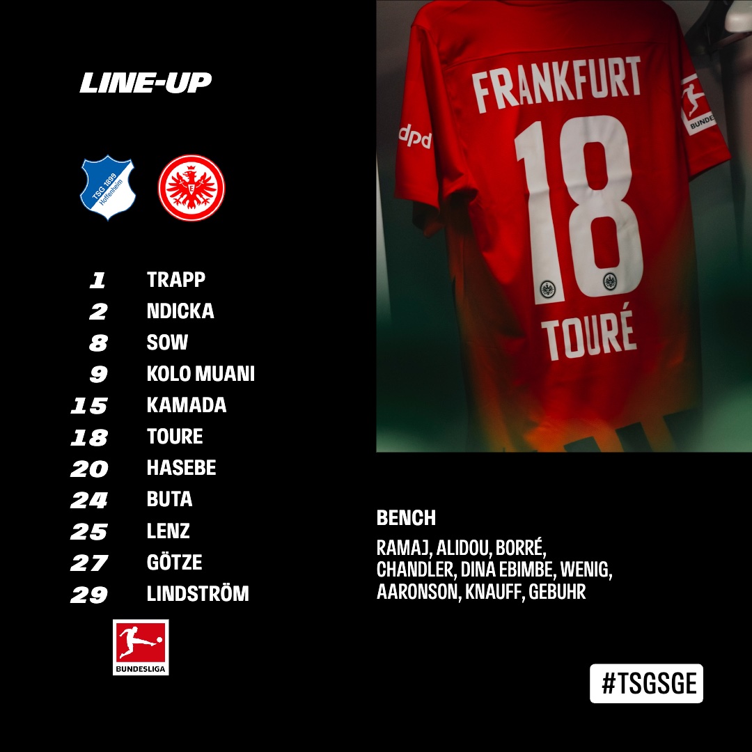 eintrachtint's tweet photo. Here's your Eintracht line-up! 🦅✊

#SGE | #TSGSGE https://t.co/Oi3pwOnNGq