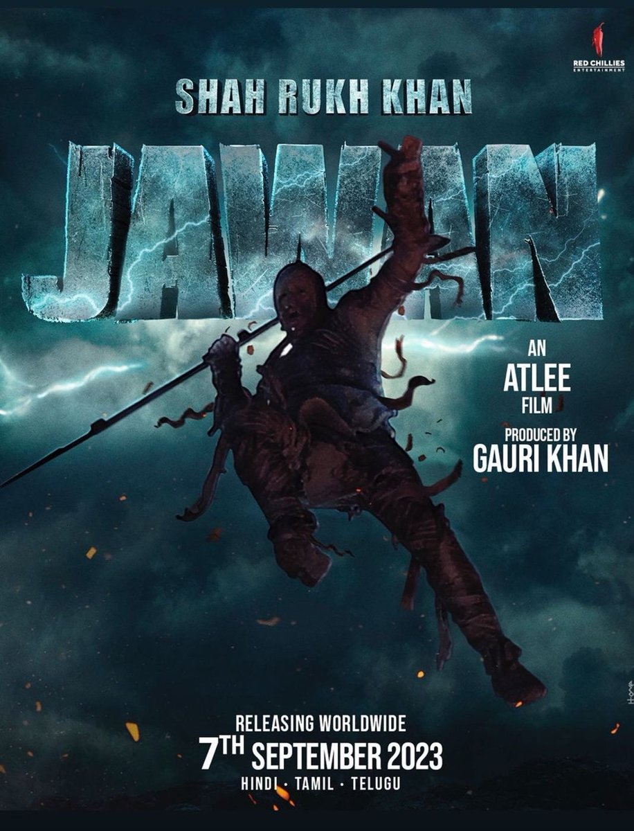V1SH4L's tweet photo. Official poster. #Jawan #7thSep https://t.co/2SEDTGmWZN