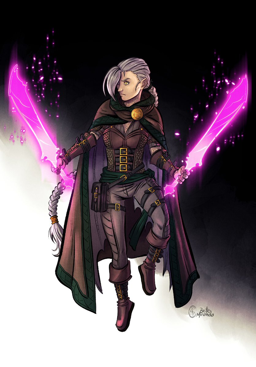 betomirandaart2's tweet photo. Artwork I created for Clara Castle featuring her soulknife rogue Chaski. 

#Illustration #Art #DigitalArt #DnD #Fantasy  #DungeonsAndDragons #RPG #TTRPG #CharacterDesign #Commission #CommissionArt #SupportSmallArtists #SupportIndieArtists #OpenForCommissions #Rogue #Soulknife https://t.co/48yw5DXTWD