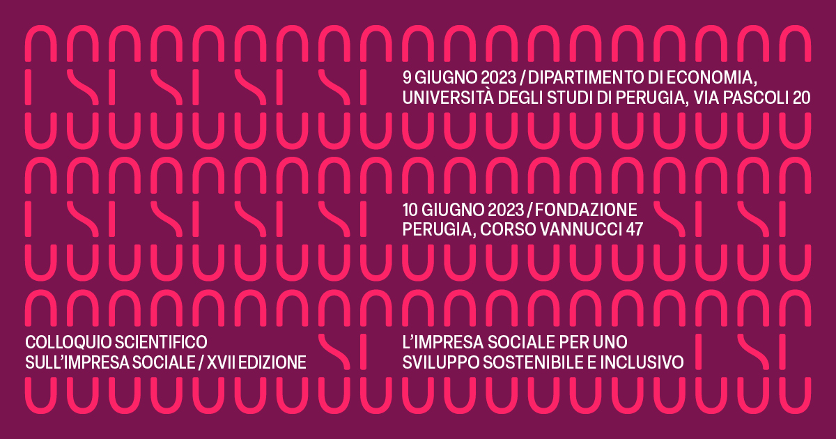 Continuano le iscrizioni al Colloquio Scientifico sull'impresa sociale! Vi aspettiamo a Perugia il 9 e 10 giugno 2023! Un'edizione ricca, con la presentazione di 41 lavori.
Programma: bit.ly/3UW9pK6
Iscrizioni: bit.ly/3N1SEva
#colloquio23