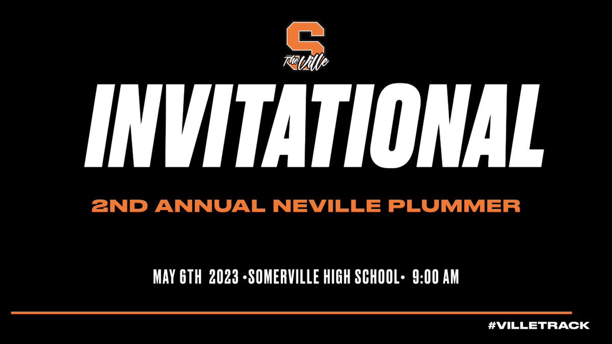 🏆2nd ANNUAL NEVILLE PLUMMER T &amp; F MEMORIAL INVITATIONAL 
⏲️9:00 AM 
📌SOMERVILLE 
nj.milesplit.com/meets/526583-n…
<a href="/SomervilleHSNJ/">Somerville High School</a> <a href="/VilleSchoolsNJ/">Somerville NJ Schools</a>