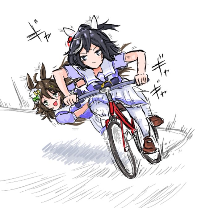 自転車に乗るシビエス