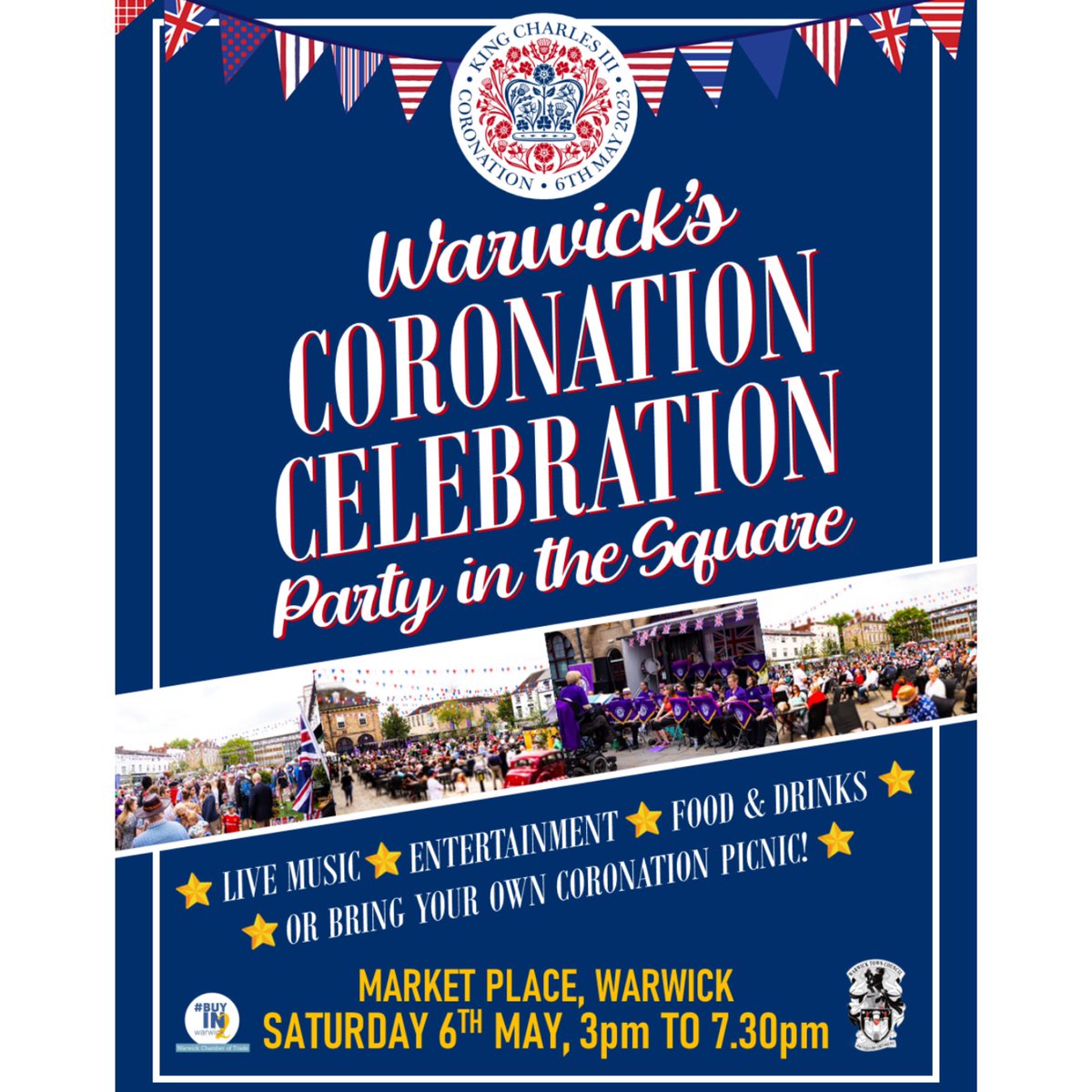 Congratulations King Charles III and Queen Camilla! 🇬🇧

We’ll be celebrating from 3pm today in The Market Square with live music, entertainment and food stalls. See you soon! 🇬🇧