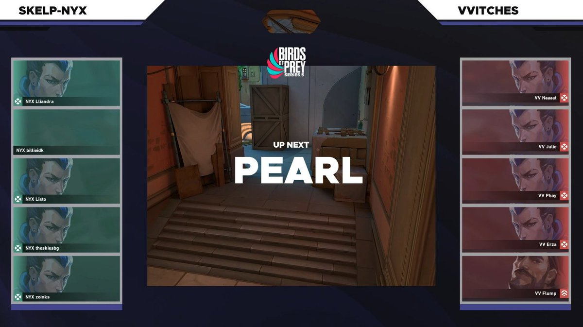 🕊️ 𝗕𝗜𝗥𝗗𝗦 𝗢𝗙 𝗣𝗥𝗘𝗬 𝟱🕊️
#VVITCHES take the first map of the series 13-7 on Lotus, next we're... wait... 8 Yorus? Meh.

Next we're on to Pearl, can #VVITCHES close it out against <a href="/skelpesports/">Skelp 🎮🏴󠁧󠁢󠁳󠁣󠁴󠁿</a>