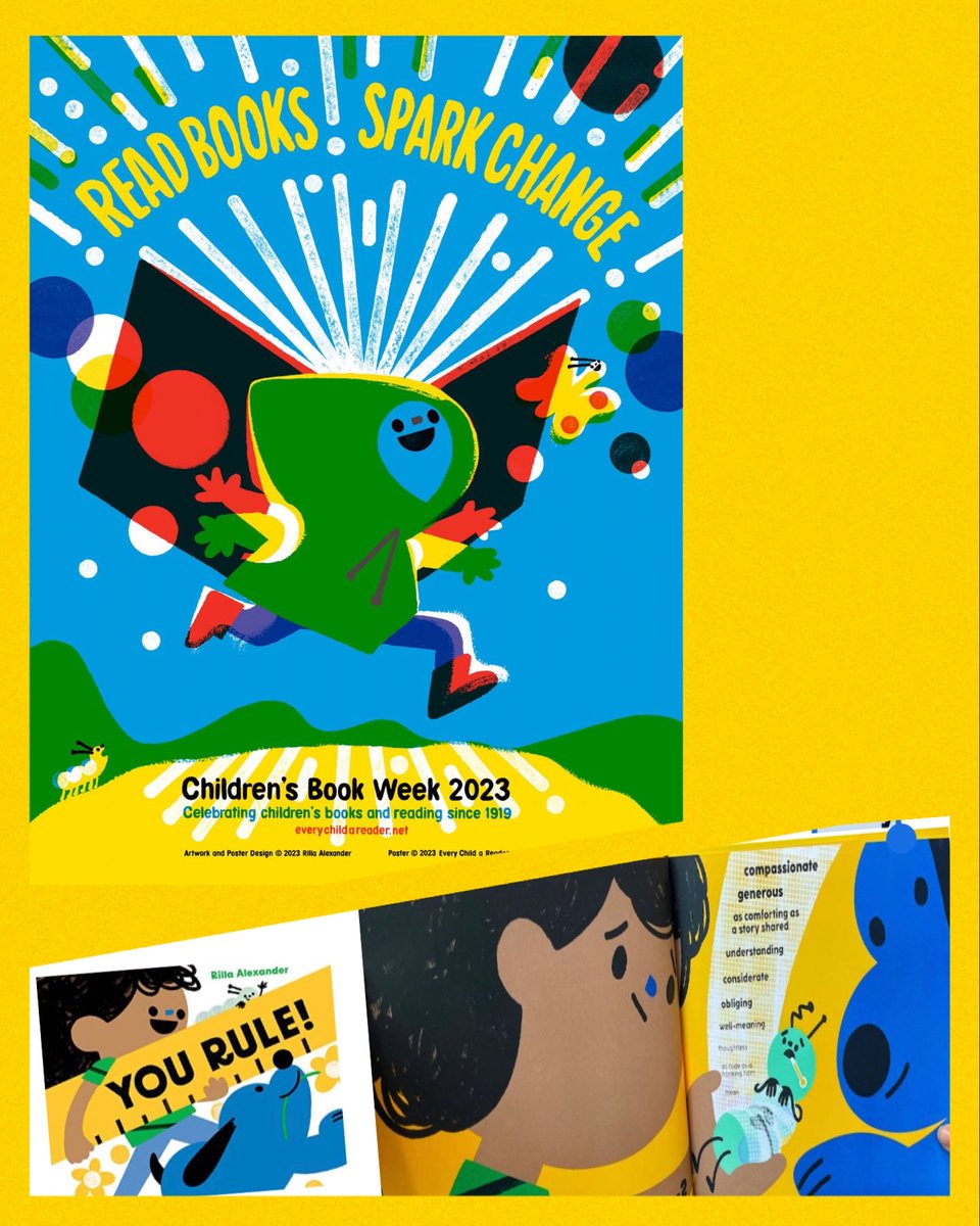 JoEllenMcCarthy's tweet photo. If you loved the #ChildrensBookWeek poster created by @ByRilla https://t.co/ZxYFQf90fa you will love You Rule. It’s a *book that* supports the exploration of word choice & vocabulary. Filled w/ pages of discussion possibilities, the font choices add to the #LayersOfLearning. https://t.co/U7LNTqln8F