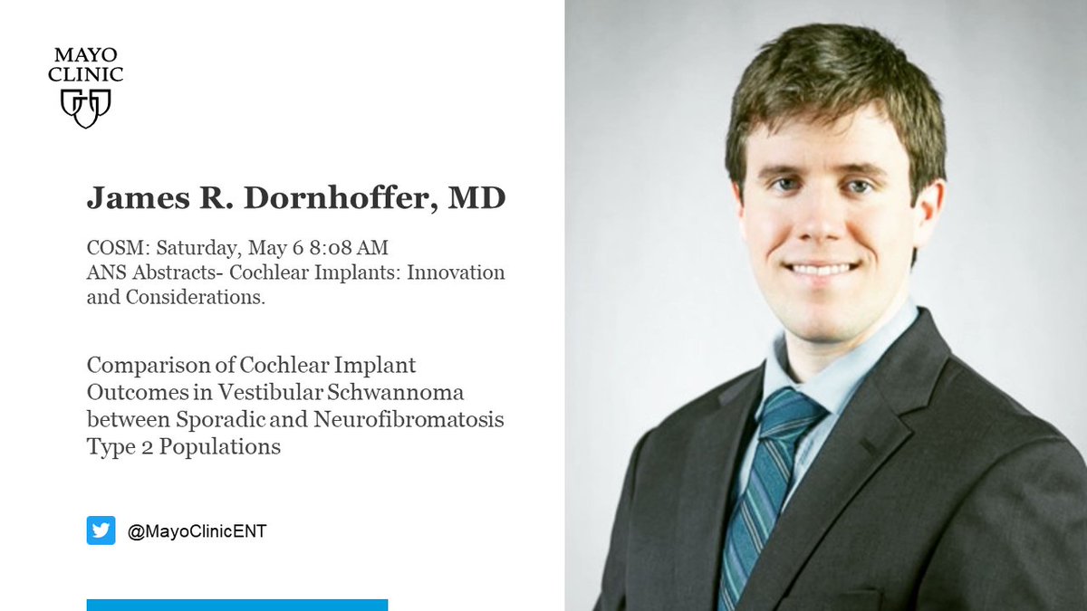 Don't miss Dr. James Dornhoffer presenting at #2023COSM! #CochlearImplant #VestibularSchwannoma #NF2 @__COSM