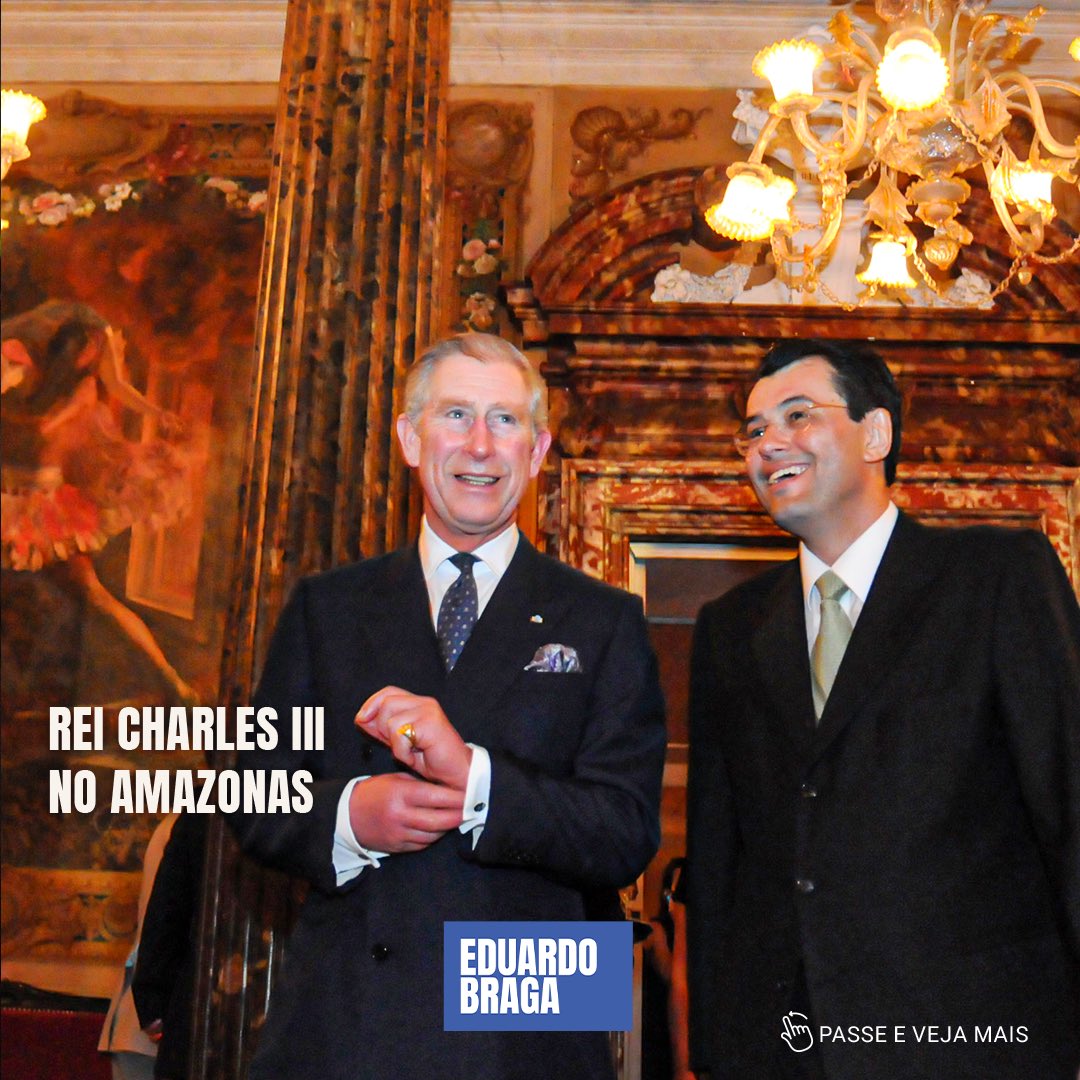 EduardoBraga_AM's tweet photo. O Rei Charles III, coroado neste sábado, já esteve no Amazonas num período em que nosso Estado era visto,ouvido e respeitado pelo mundo. Deus salve o Rei, e abençoe grandemente o nosso povo! #ReageAmazonas #AmazonasComOrgulho https://t.co/f5QWuNOX8i