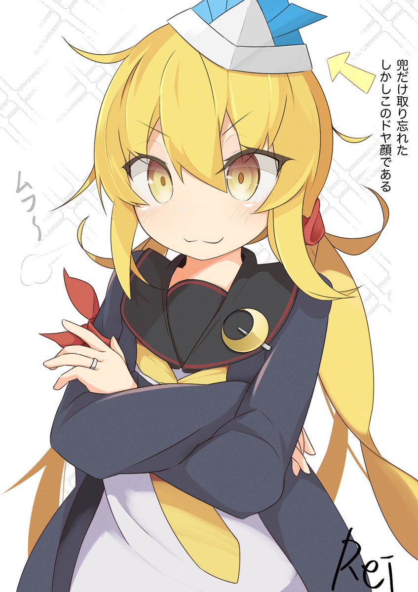 satsuki (kancolle) 1girl blonde hair solo twintails long hair hat crescent  illustration images