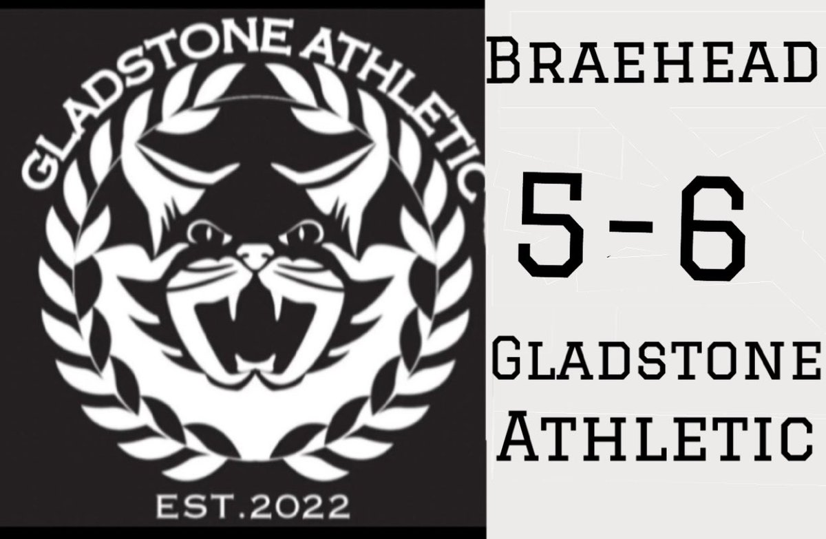 Full time in Beith: Braehead 5-6 Gladstone Athletic
11 goal thriller as the boys dug swap after being 4-2 down at the break.
<a href="/MontyTJ9/">Lamont</a> hattrick, @Kaicook1888 with another goal &amp; <a href="/catto67/">CC</a> cushions a header after the ball comes off the post.
<a href="/Cameronlindsay2/">Cameron lindsay</a> with the match winner