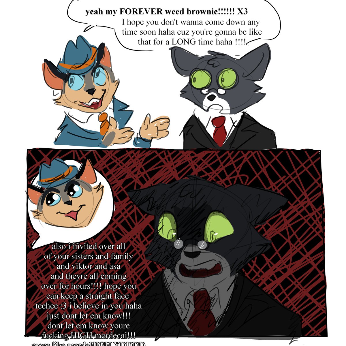 sing_geronimo's tweet photo. the real reason why Mordecai left #lackadaisy https://t.co/YGRzXbZGzc