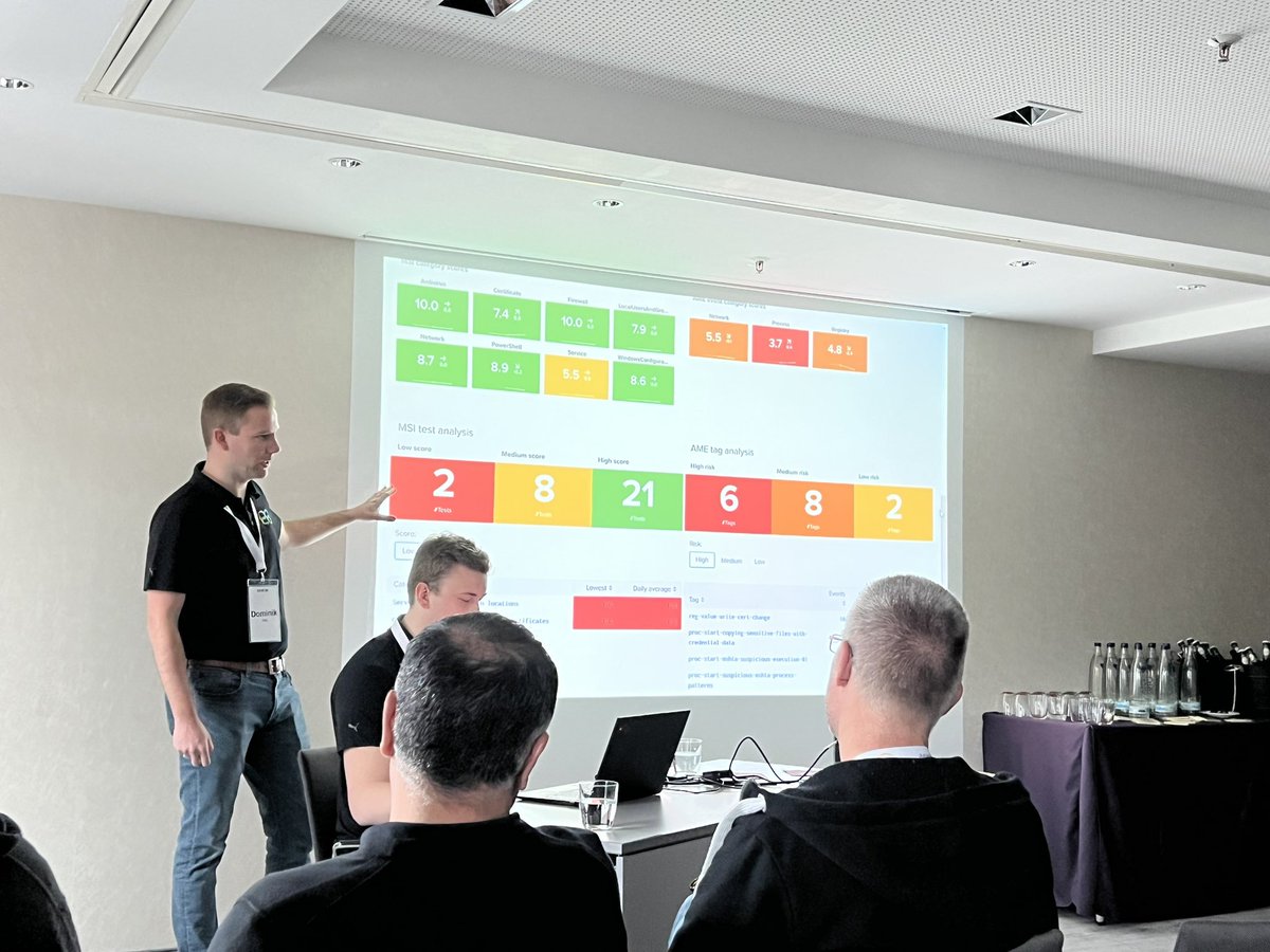JustSchwendi's tweet photo. 🔒@uberAgentApp taking us deeper into world of security score‘s of systems with their #uberagent ESA, at #e2evc https://t.co/0Si7wKKpCT