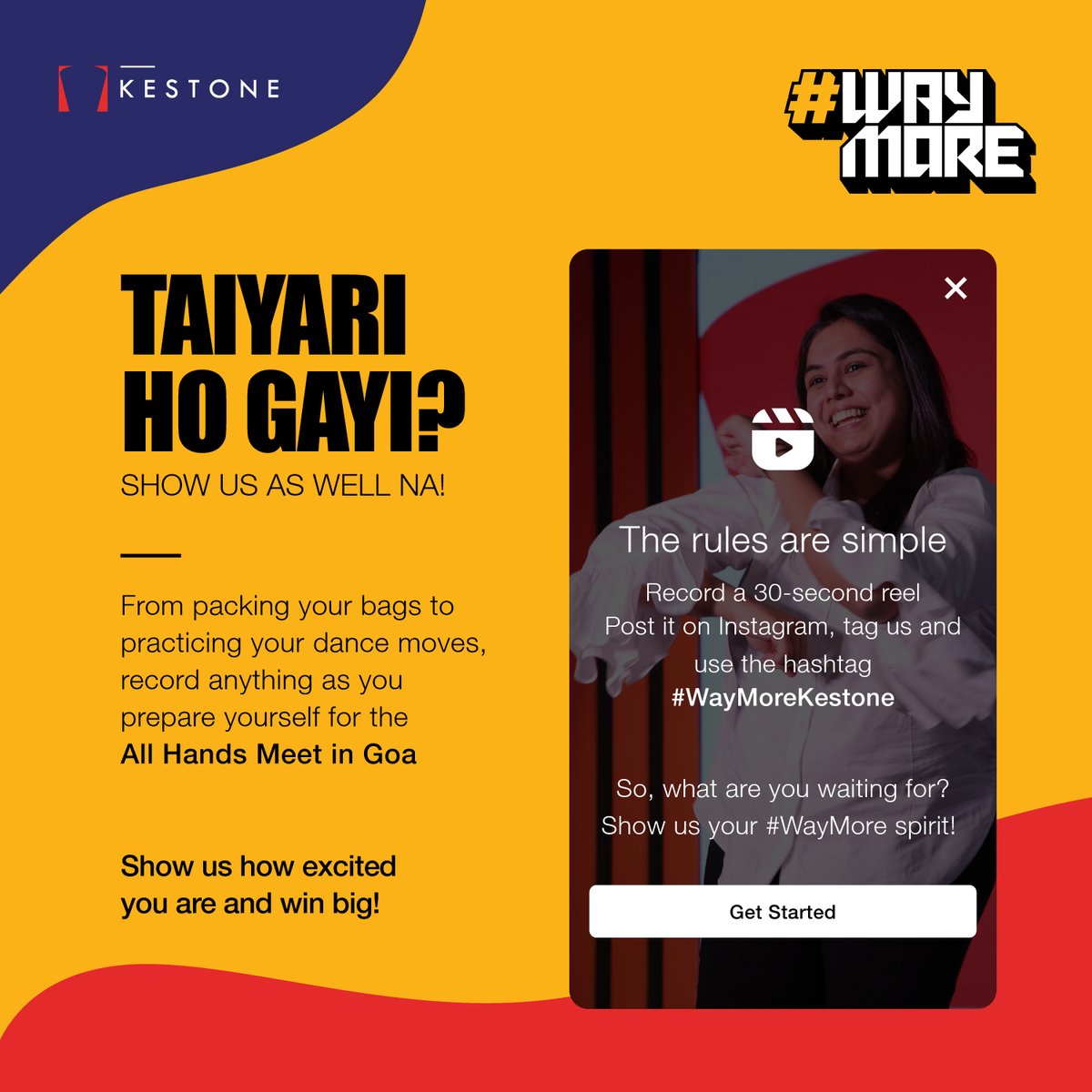 KestoneIMS's tweet photo. @Kestonians Let's keep the spirits high as we prepare for the All Hands Meet 2023!

Record your reels, post them on your Instagram, tag us and use #WayMore

Let's see who wins in Goa 👀💃🏻

#Kestone #KestoneGlobal #AHM2023 #AllHandsMeet #AllHandsMeet2023 #WayMore #Goa #GOAISON https://t.co/qCD9b4CUJs