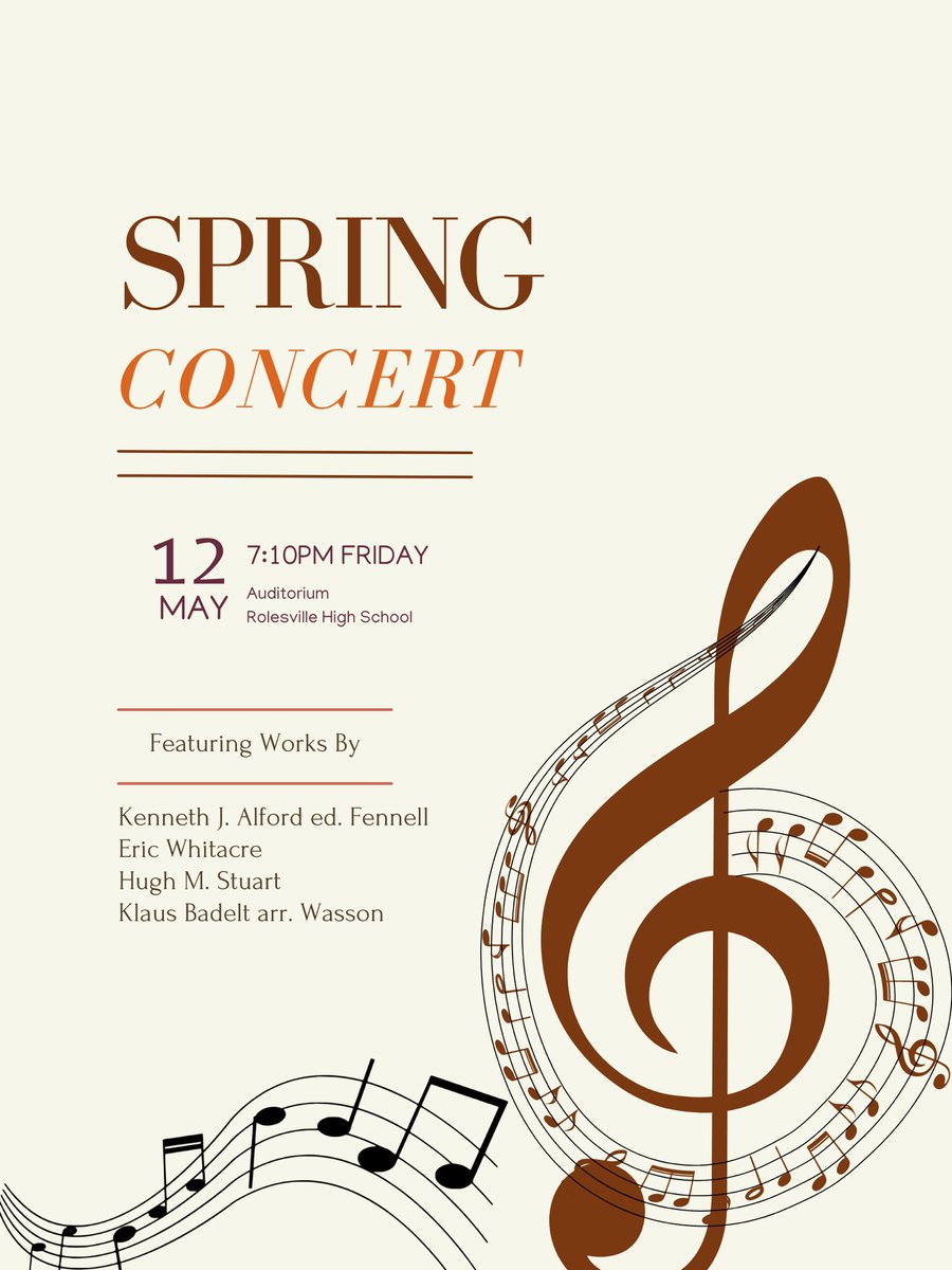 RHS_RamBand's tweet photo. Spring Concerts next week👀

-Thursday, May 11 @ 7:10pm 
⬆️ (Concert Band)

-Friday, May 12 @ 7:10pm
⬆️ (Symphonic Band) https://t.co/ZgfZCPWfkm
