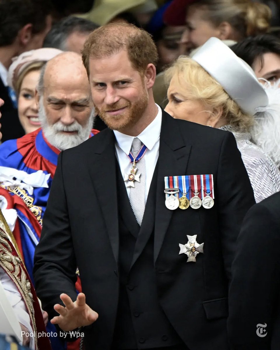 Prince Harry attended the coronation of his father, King Charles III, on Saturday but had no official role in the procession. He's expected to leave for the U.S. fairly quickly after the ceremony. nyti.ms/44DC7DR